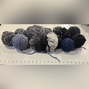 Dark Neutral Assorted Yarn Bundle - Black, Gray, and Blue